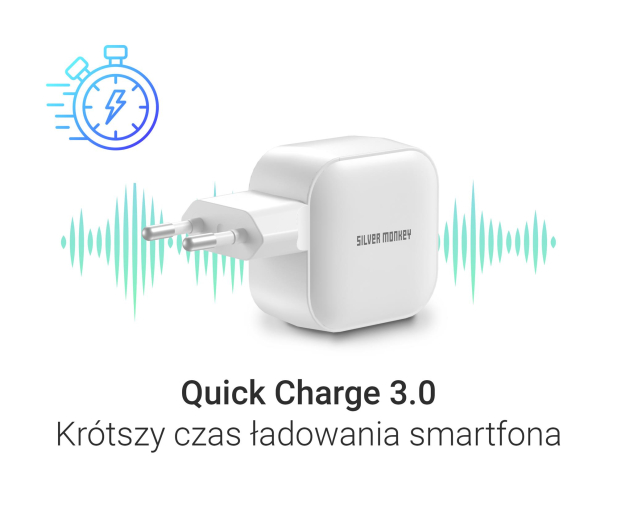Silver Monkey Ładowarka GaN Smart Duo 48W PD Biała - 1417245 - zdjęcie 4